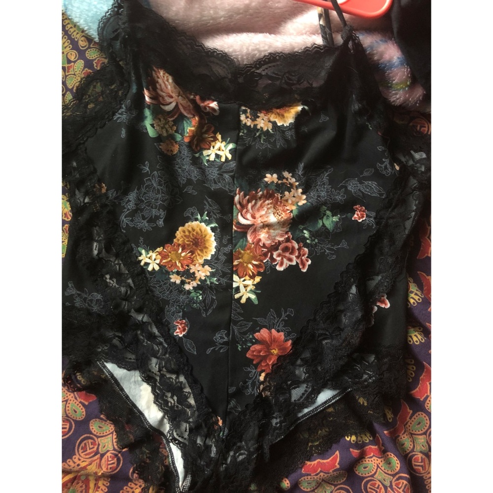 Floral and lace bodysuit